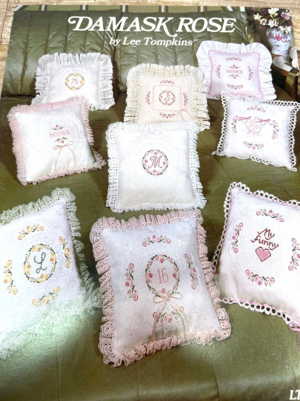 Damask Rose Embroidery Pattern Book Cross-Stitch Designs Floral - Picture 2 of 4